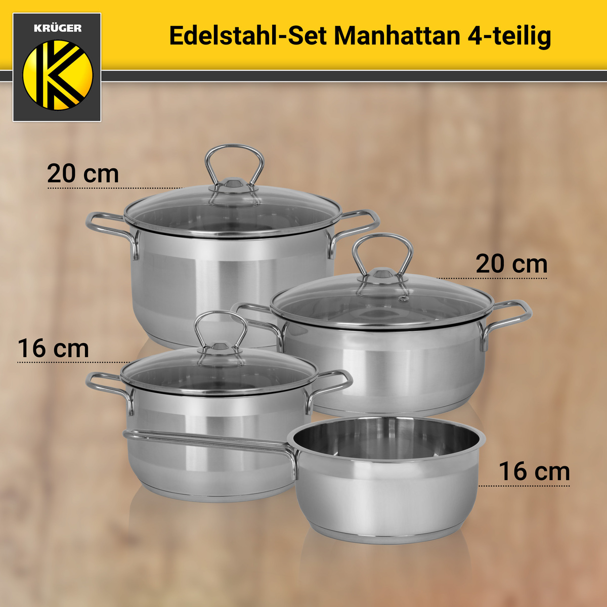 Bild 3 von Karl Krüger - Edelstahl Topfset MANHATTAN, 4 tlg.