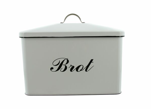 Bild 2 von HomeLiving Vorratsdose "Brot", emailliertes Metall, Schriftzug im Vintage Look, Küche
