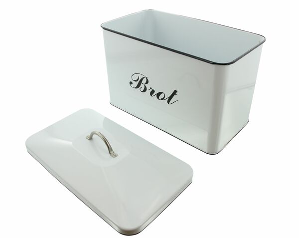 Bild 3 von HomeLiving Vorratsdose "Brot", emailliertes Metall, Schriftzug im Vintage Look, Küche