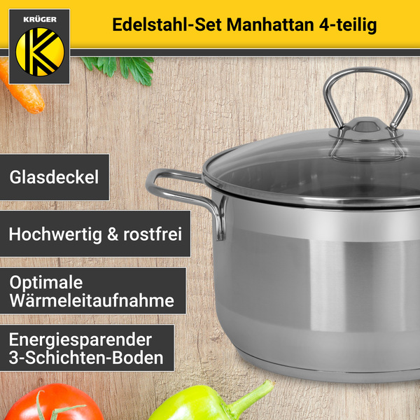 Bild 2 von Karl Krüger - Edelstahl Topfset MANHATTAN, 4 tlg.