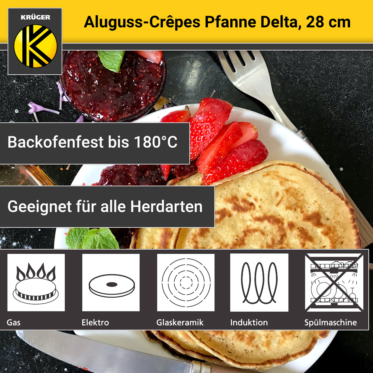 Bild 4 von Karl Krüger - Aluguss Crépes-Pfanne DELTA, 28 cm