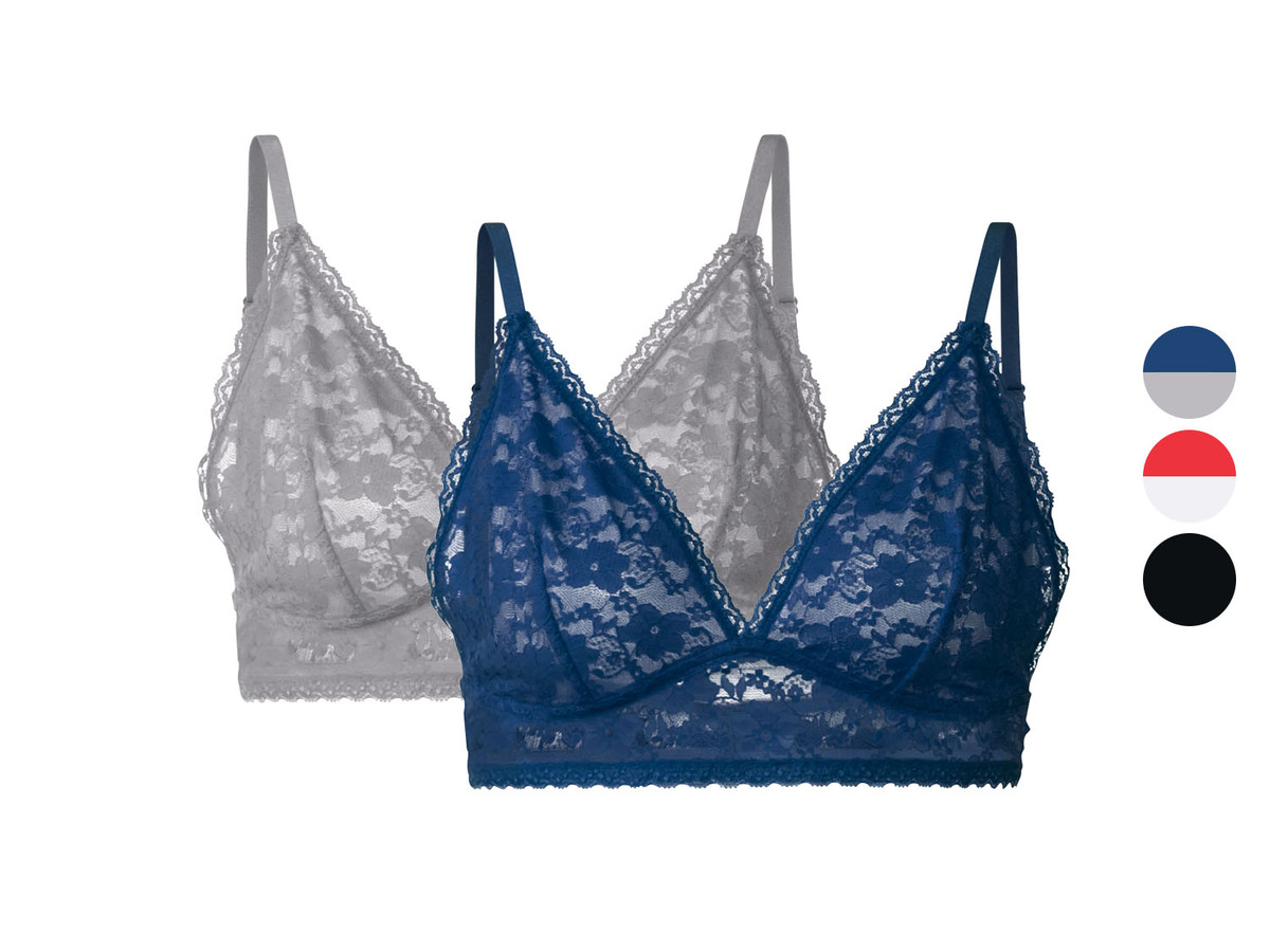 Bild 1 von esmara® Damen Bralettes, 2 Stück, mit hochwertiger Spitze