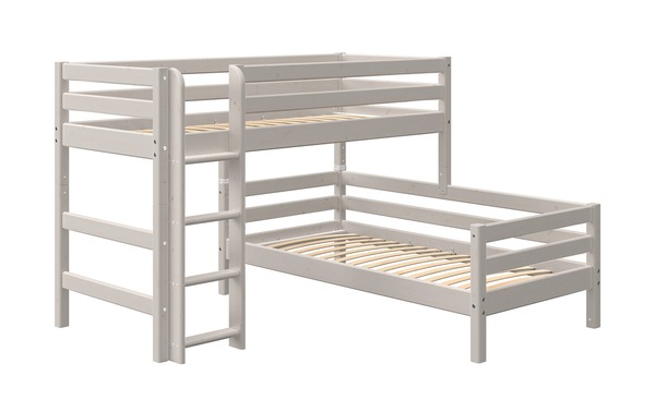 Bild 1 von FLEXA Mittelhohes Kombibett mit Leiter  Flexa Classic grau Maße (cm): B: 110 H: 143 Kindermöbel