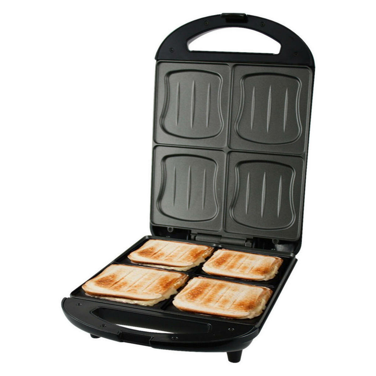 Bild 1 von Emerio Sandwichtoaster schwarz silber Edelstahl Kunststoff B/H/T: ca. 36,2x11,5x24,8 cm
