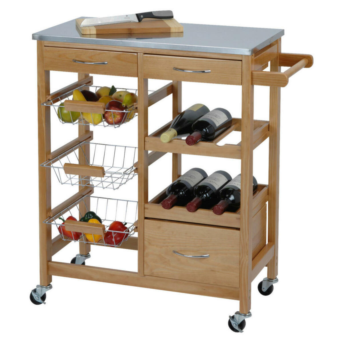 Bild 1 von Küchenwagen braun Holz B/H/L: ca. 36x84x66 cm