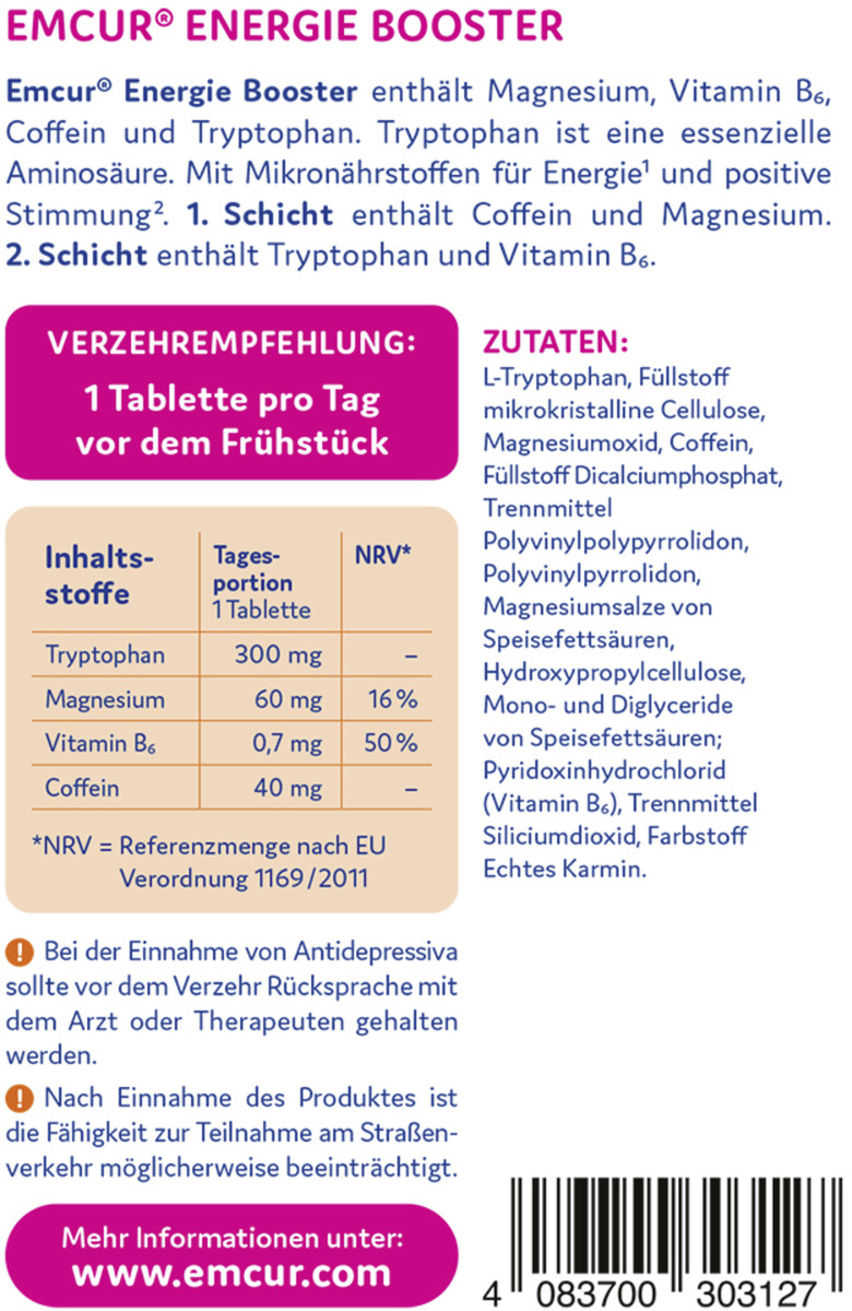 Bild 4 von Emcur Energie Booster Tabletten
