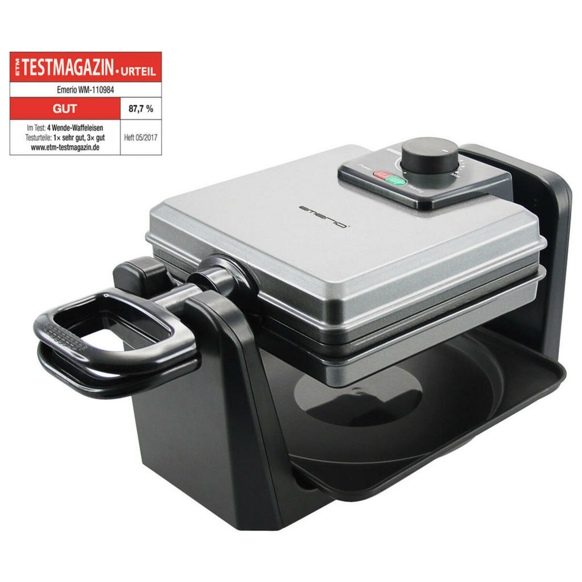 Bild 1 von Emerio Waffelautomat schwarz Kunststoff