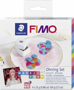 Glorex FIMO DIY Set Ohrringe 4 x 25 Gramm