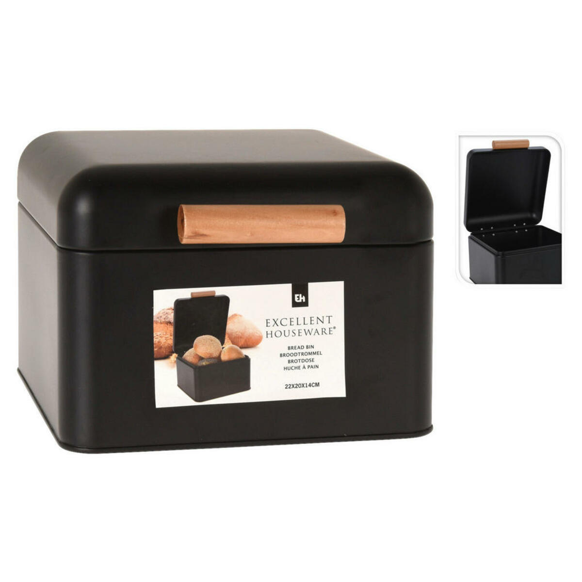 Bild 1 von Brotkasten schwarz Metall B/H: ca. 20x14 cm