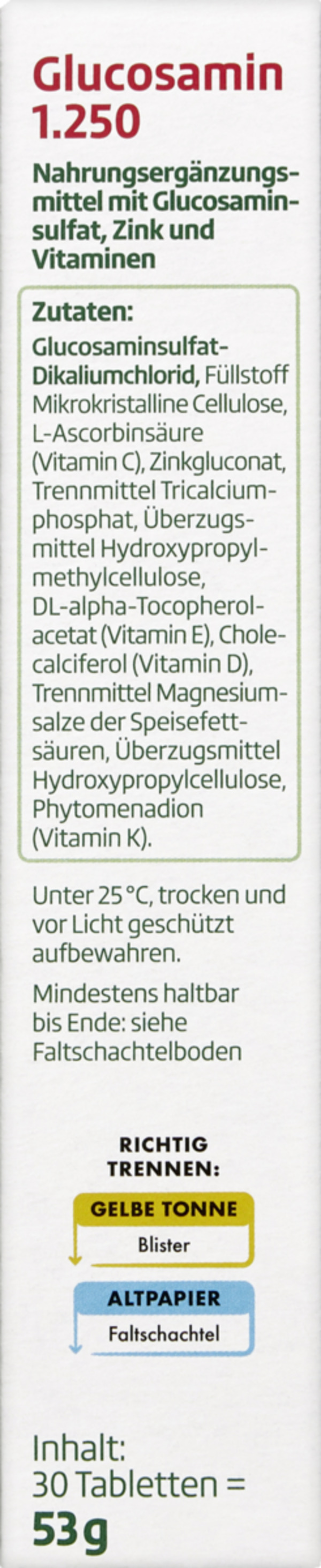 Bild 2 von altapharma Glucosamin 1.250 Tabletten