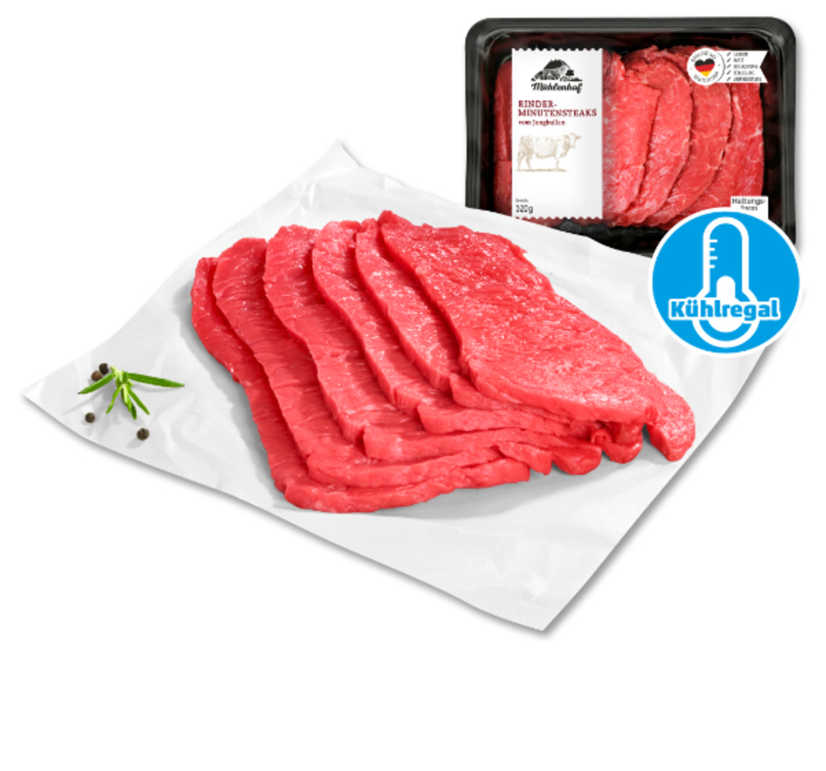 Bild 1 von MÜHLENHOF Frische Rinder-Minutensteaks*