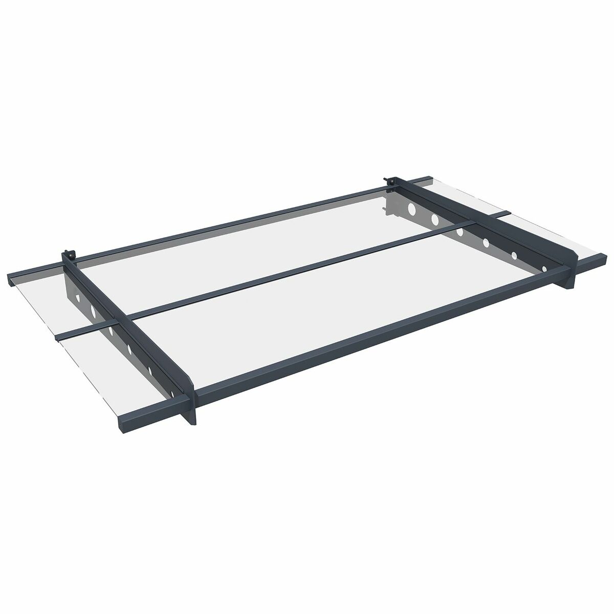 Bild 1 von Juskys Vordach Manila 150x80 cm Dunkelgrau – Pultvordach Acryglas, Stahl – für Tür & Eingangsbereich