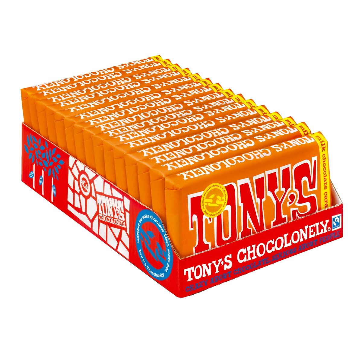 Bild 1 von Tony´s Chocolonely Vollmilchschokolade mit Karamell und Meersalz 180 g, 15er Pack