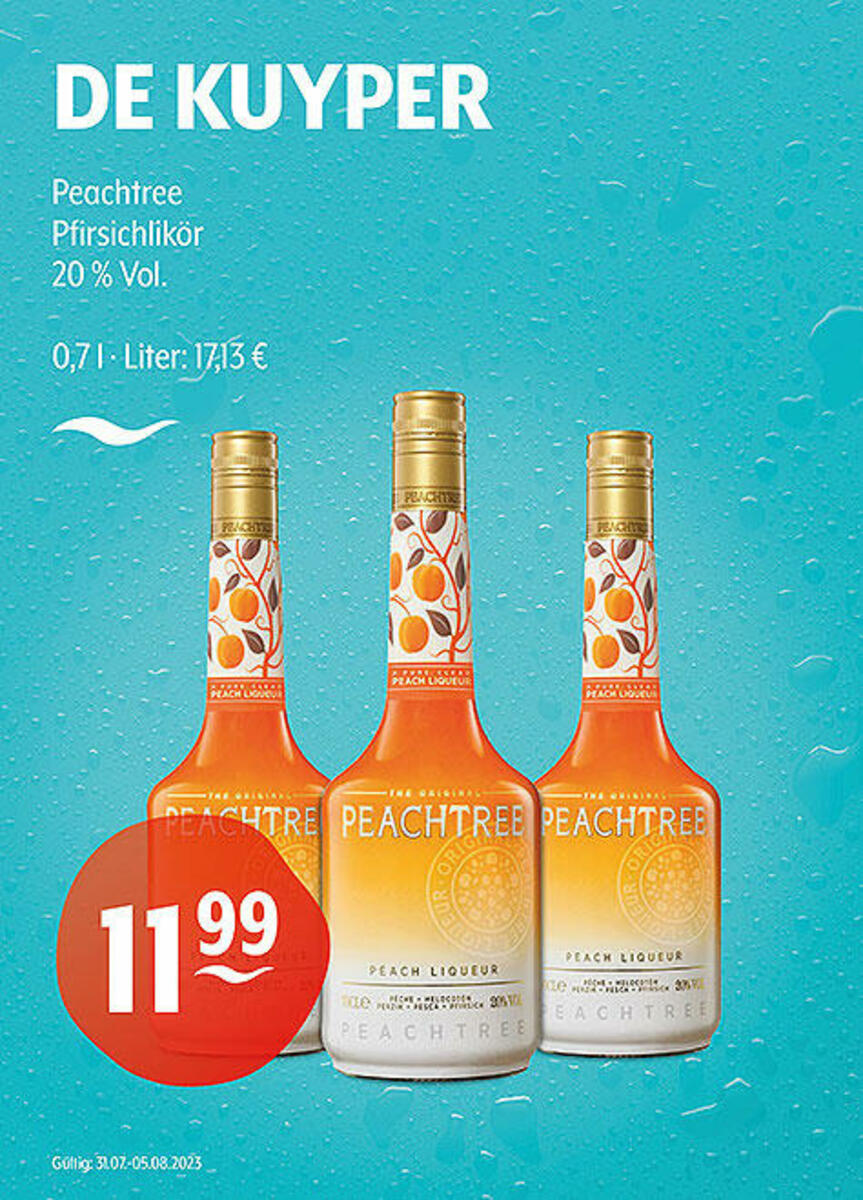 Bild 1 von DE KUYPER Peachtree
Pfirsichlikör
20 % Vol.