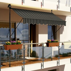 Swing&Harmonie LED - Markise mit Kurbel Klemmmarkise Balkonmarkise mit Beleuchtung und Solarmodul Fallarm Markise Sonnenschutz Terrasse Balkon - versch. Ausführungen