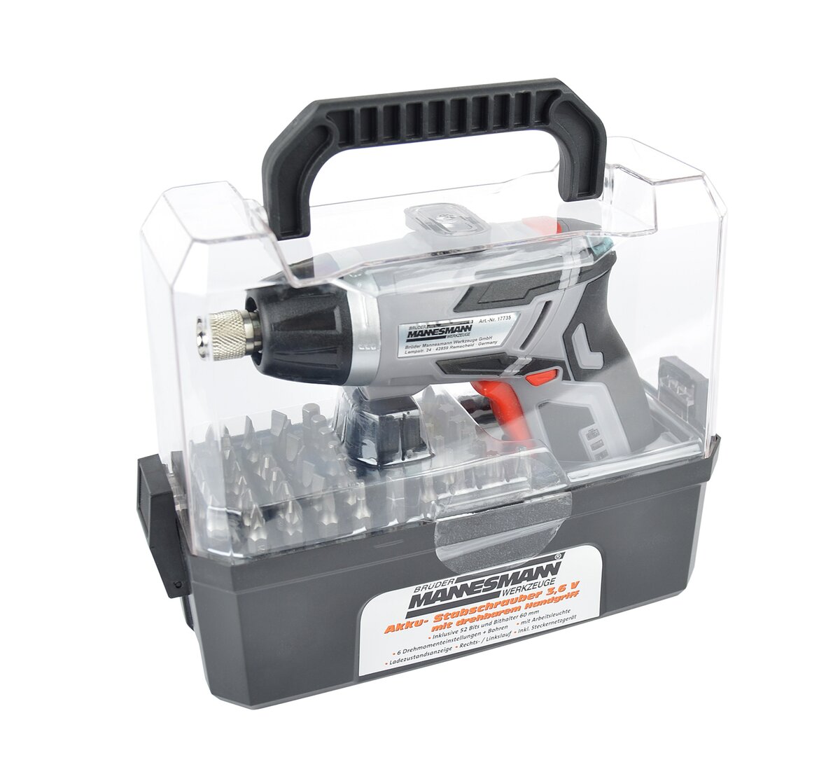 Bild 1 von Brüder Mannesmann Akkuschrauber 3,6 V mit Bitsortiment