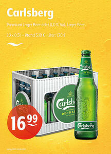 Carlsberg Premium Lager Beer oder 0,0 % Vol. Lager Beer
