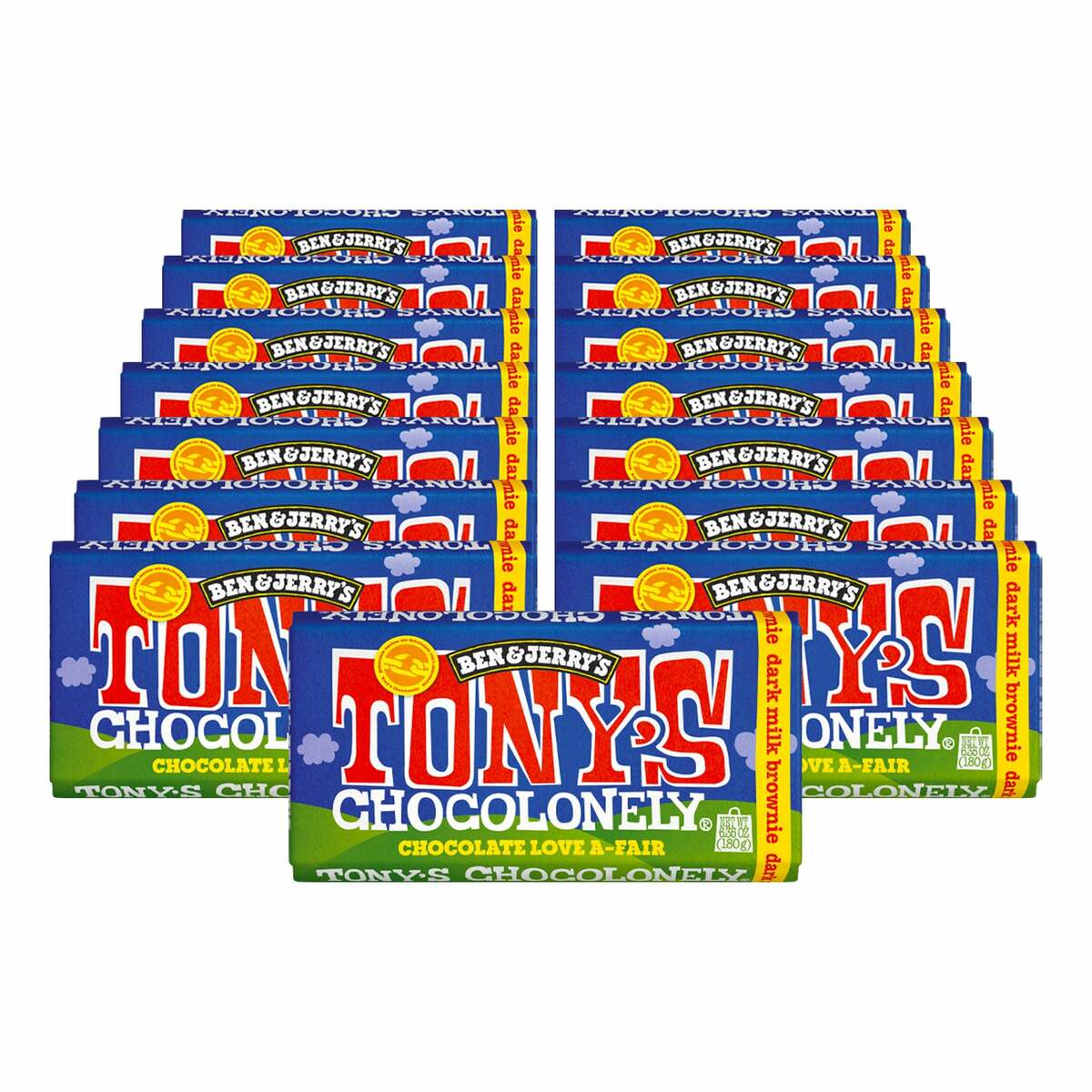 Bild 1 von Tony´s Chocolonely Dark Milk Brownie Schokolade 180 g, 15er Pack