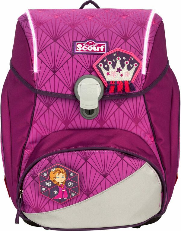 Bild 2 von Scout Schulranzen Alpha Exklusiv Safety Light - Princess (Set), mit LED-Licht & 3 Funny Snaps; enthält recyceltes Material