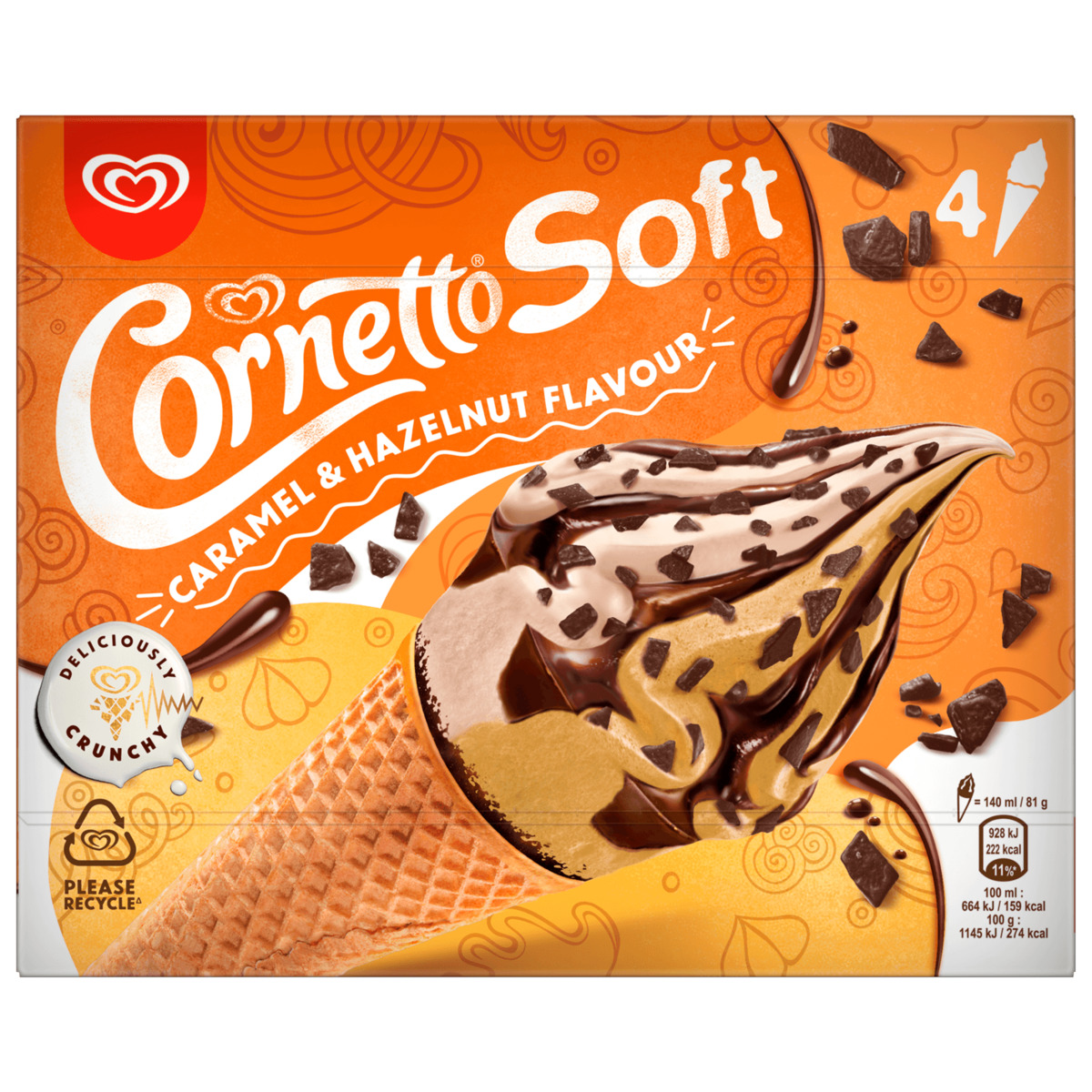 Bild 1 von Langnese Cornetto Soft Caramel & Hazelnut 560ml