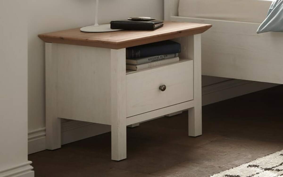 Bild 1 von Livin - Nachttisch Basel in weiß/Anderson Pine, Breite ca. 50 cm