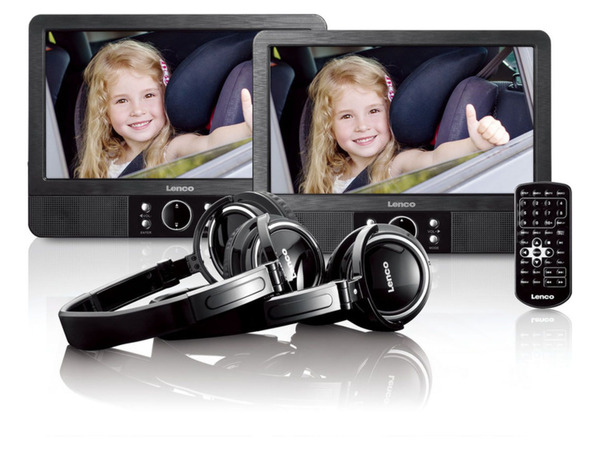 Bild 1 von Lenco MES-415 Tragbares 9"" DVD Player Set mit 2 festen Autohalterungen und 2 Kopfhörern