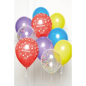 Ballon-Set - Happy Birthday - Regenbogen - 10 St&uuml;ck