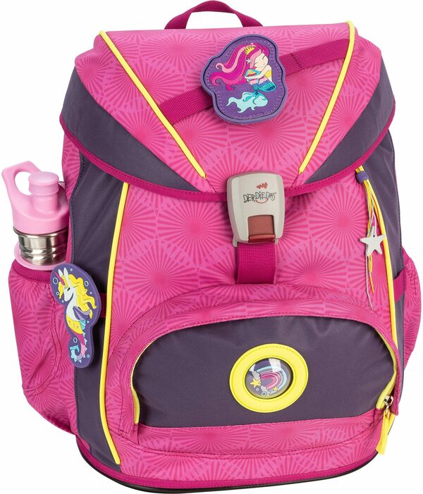 Bild 2 von DerDieDas® Schulrucksack ErgoFlex Exklusiv Superflash - Pink Mermaid (Set), mit extra großen reflektierenden Flächen an Front, Deckel & Seiten