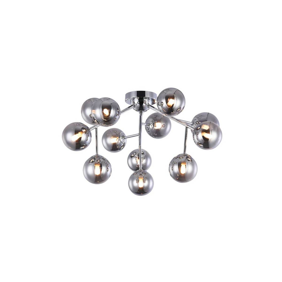 Bild 1 von Moderne Deckenlampe Glob 60cm Chrom 12 x Rauchglas