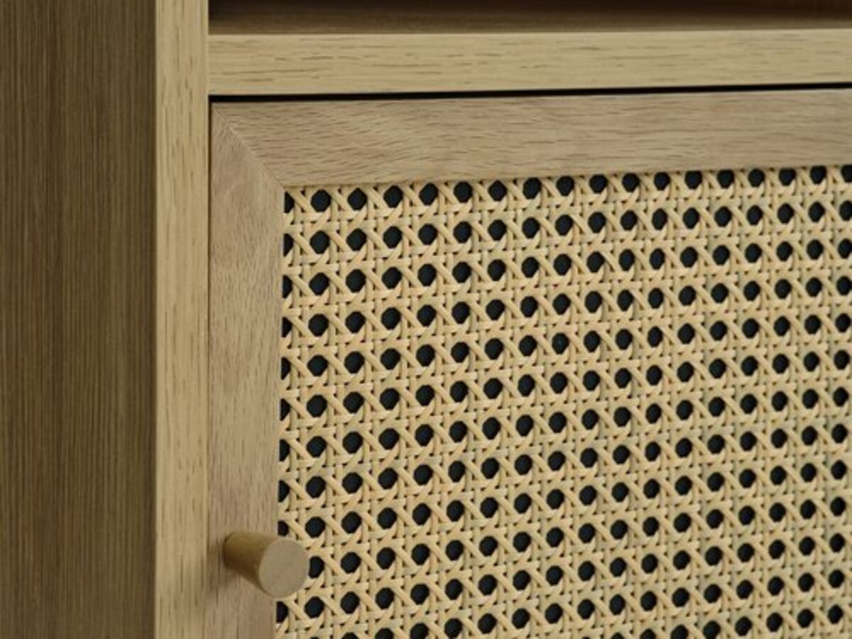 Bild 2 von Nachttisch HALMSTAD 1 Tür Polyrattan/eichefarben