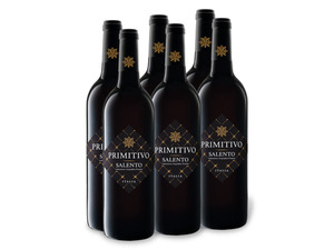 6 x 0,75-l-Flasche Weinpaket Primitivo Salento IGP trocken, Rotwein