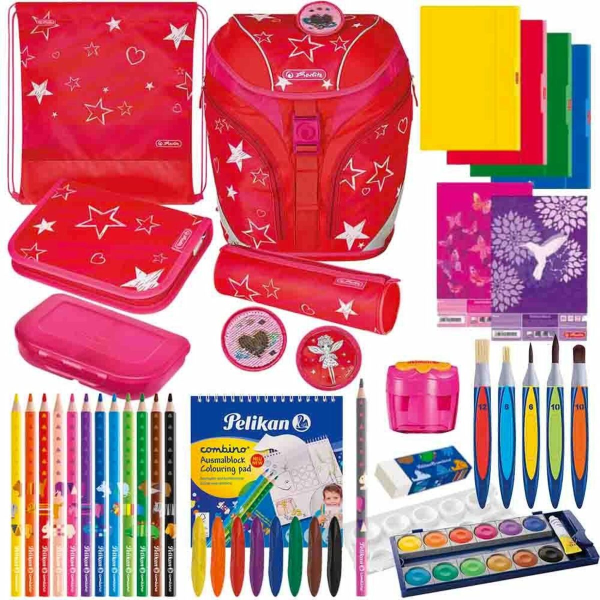 Bild 1 von Herlitz Schulranzen Herlitz Schulrucksack SoftLight Plus Stars & Stripes 17-teilig