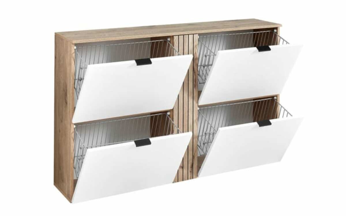 Bild 3 von Vito - Schuhschrank 6048 in Viking Oak Nachbildung/ supermatt weiß