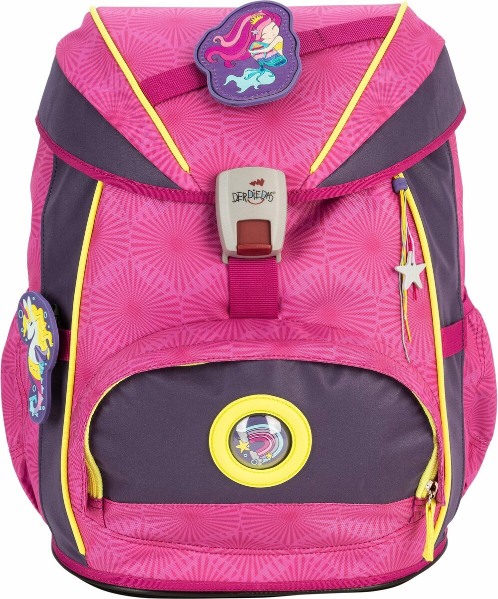 Bild 3 von DerDieDas® Schulrucksack ErgoFlex Exklusiv Superflash - Pink Mermaid (Set), mit extra großen reflektierenden Flächen an Front, Deckel & Seiten