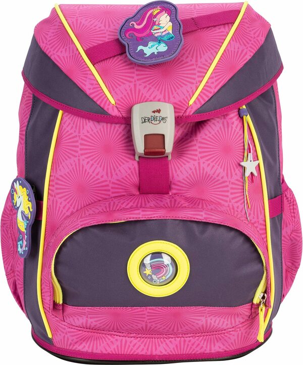 Bild 3 von DerDieDas® Schulrucksack ErgoFlex Exklusiv Superflash - Pink Mermaid (Set), mit extra großen reflektierenden Flächen an Front, Deckel & Seiten