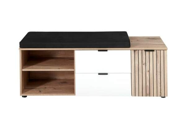 Bild 2 von Vito - Garderobenbank mit LED-Beleuchtung in Viking Oak Nachbildung/weiß