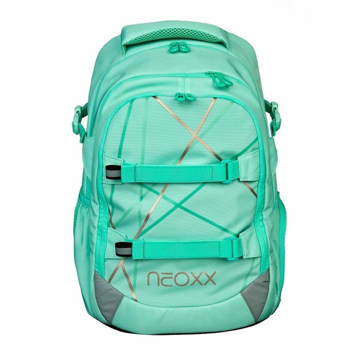 Bild 2 von neoxx Schulranzen Active (Set, 3-tlg. inkl. Schamper Box und Regenschutz-Hülle), Rucksack Set "mint to be" - Schultasche 5. bis 12. Klasse