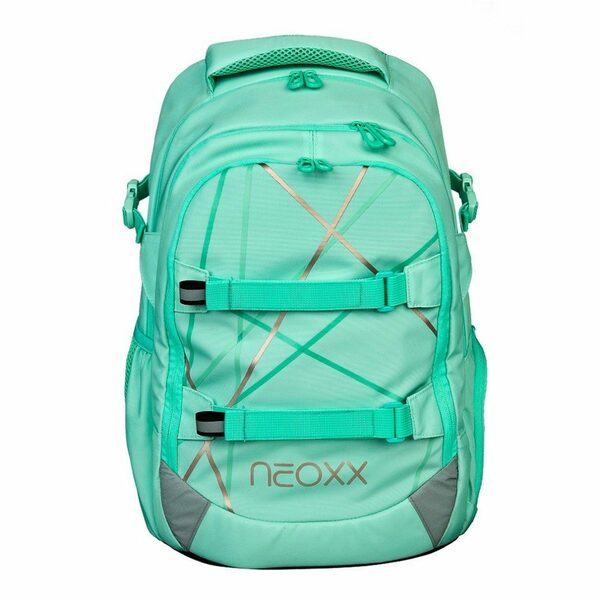 Bild 2 von neoxx Schulranzen Active (Set, 3-tlg. inkl. Schamper Box und Regenschutz-Hülle), Rucksack Set "mint to be" - Schultasche 5. bis 12. Klasse