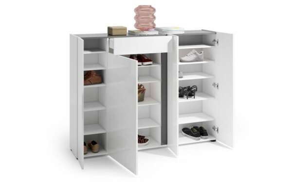 Bild 2 von Schuhschrank III Atrium in weiß/grau, 149 x 115 cm