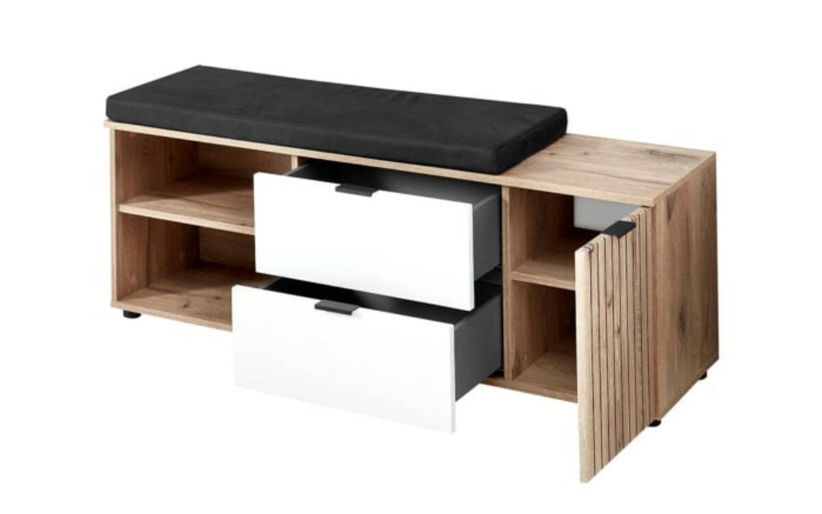 Bild 3 von Vito - Garderobenbank mit LED-Beleuchtung in Viking Oak Nachbildung/weiß