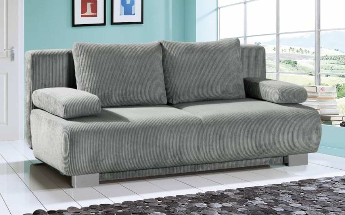 Bild 1 von Restyl - Querschläfer Rowan, Cord hellgrau, Liegefläche ca. 140 x 194 cm