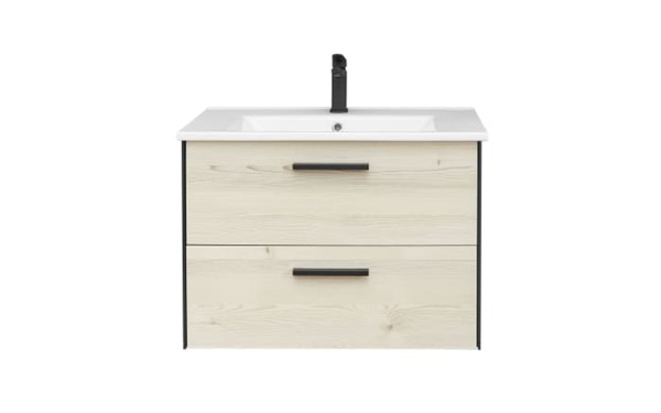 Bild 2 von Vito - Waschtischunterschrank Alomi, Polar Pinie Nachbildung, Absetzung in schwarz