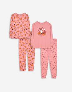 Kinder Pyjama Set aus Langarmshirt und Hose  - 2er-Pack