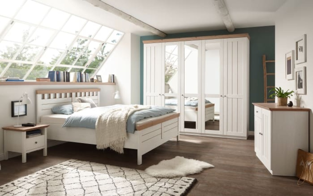 Bild 2 von Livin - Nachttisch Basel in weiß/Anderson Pine, Breite ca. 50 cm