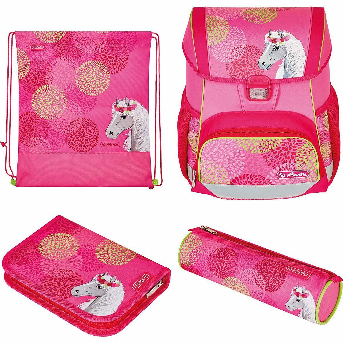 Bild 2 von Herlitz Schulranzen Schulranzenset LOOP PLUS Bloomy Horse, 4-tlg.