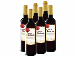 6 x 0,75-l-Flasche Weinpaket Conde de Monterroso Reserva La Mancha DO halbtrocken, Rotwein