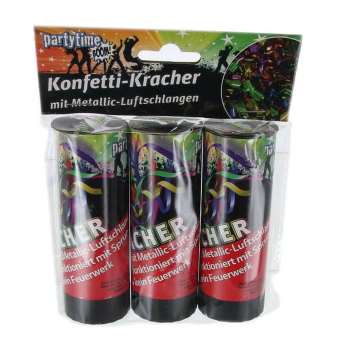 Bild 1 von Konfetti-Kracher mit Metallic-Luftschlangen - 3er Pack