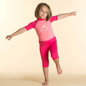 UV-Schwimmanzug kurzarm Babys/Kleinkinder bedruckt rosa