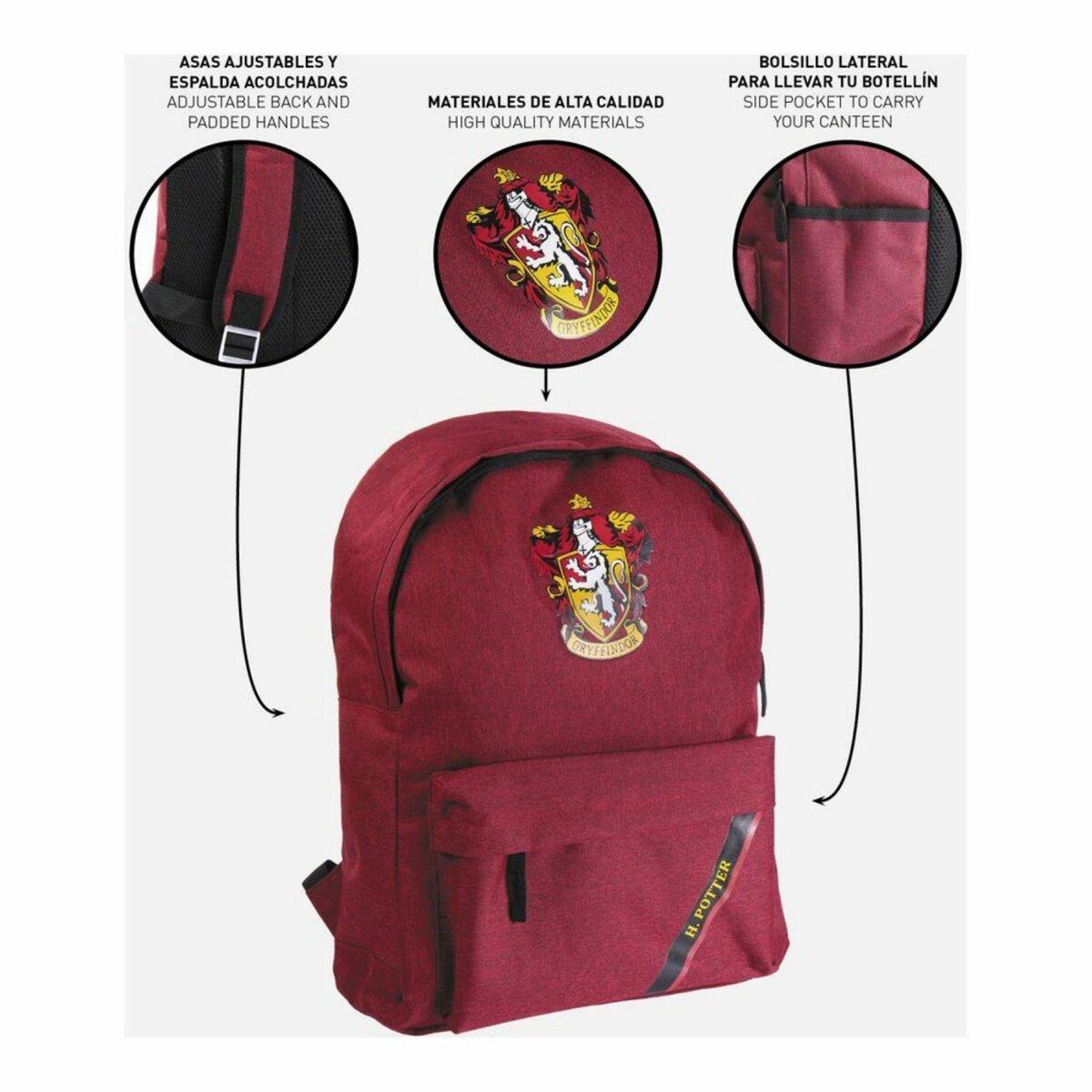 Bild 3 von Harry Potter Rucksack Schulrucksack Harry Potter Dunkelrot 31 x 44 x 16 cm