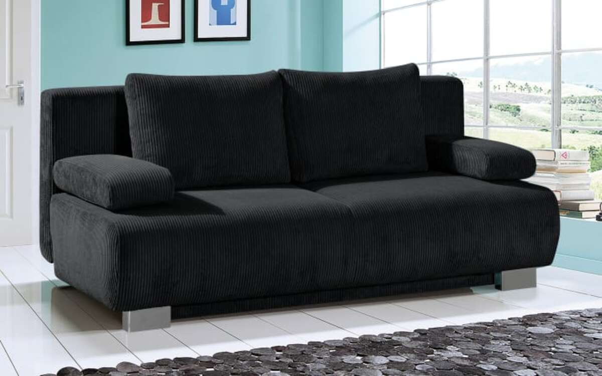 Bild 1 von Restyl - Querschläfer Rowan, Cord in schwarz, Liegefläche ca. 140 x 194 cm